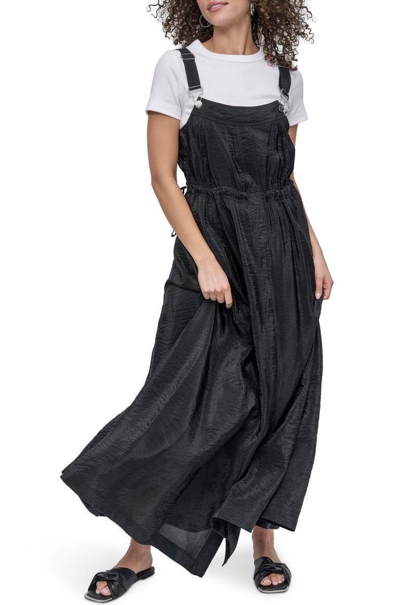 DKNY Overall Maxi Dress, Alternate, color, Black