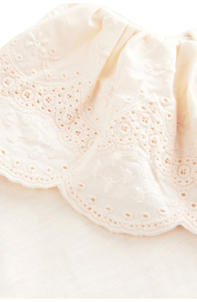 NEXT Kids' Eyelet Collar Cotton T-Shirt, Alternate, color, Cream