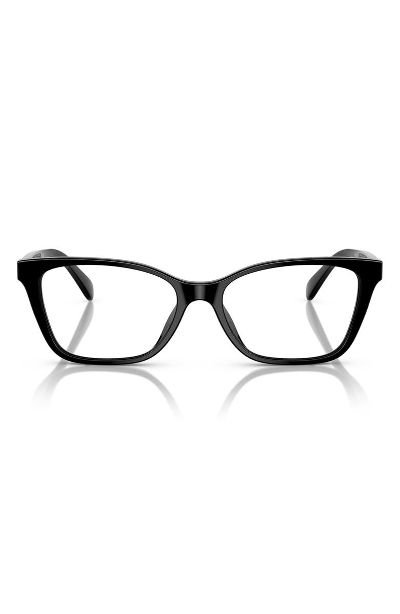COACH 54mm Cateye Optical Glasses, Main, color, Black / Demo Lens