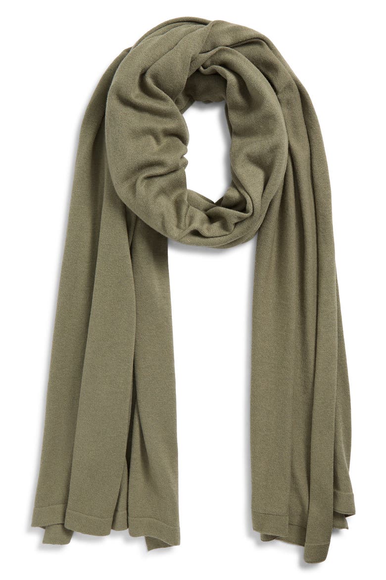 Transitional Knit Travel Wrap, Alternate, color, OLIVE GREEN