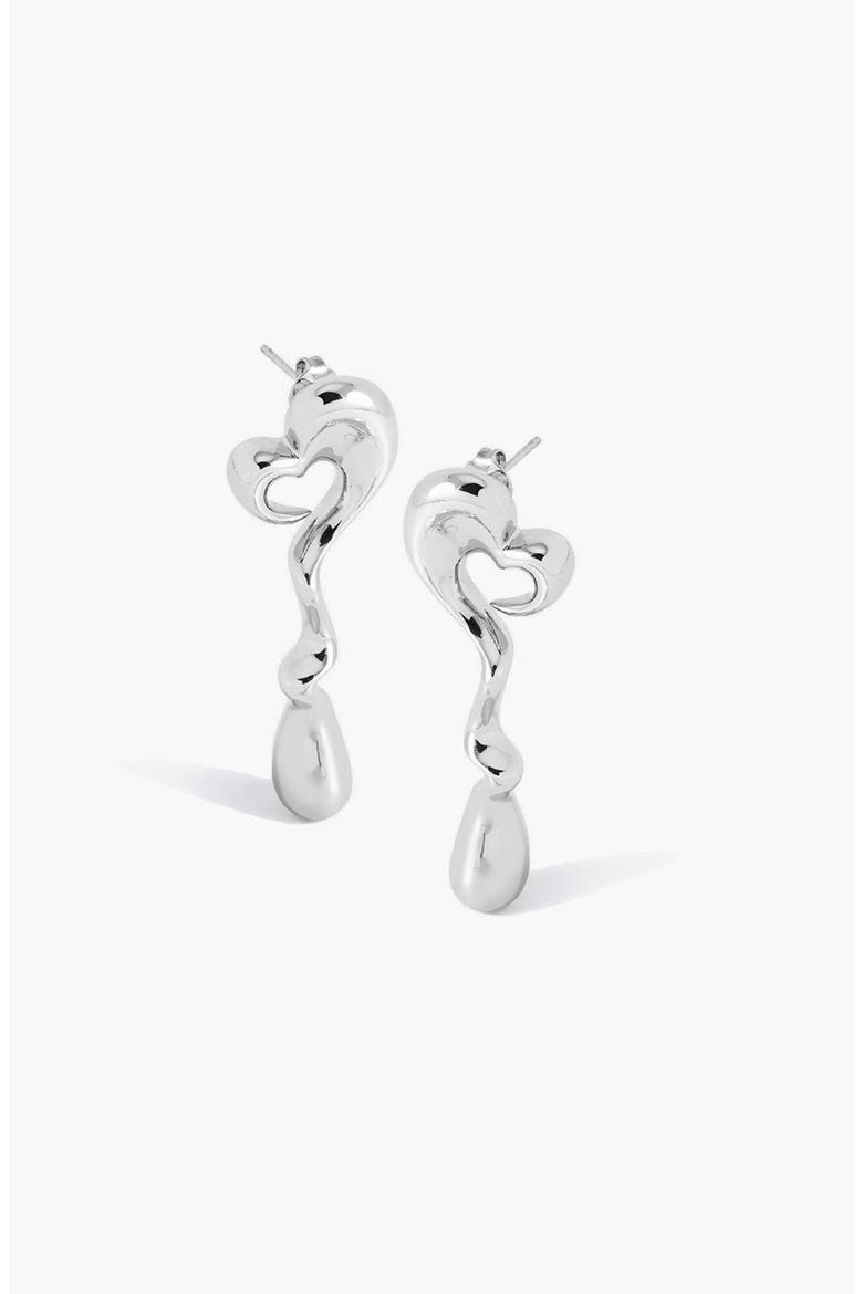 Agaoi Drop Face On Stud Earrings In Silver, Alternate, color, Silver