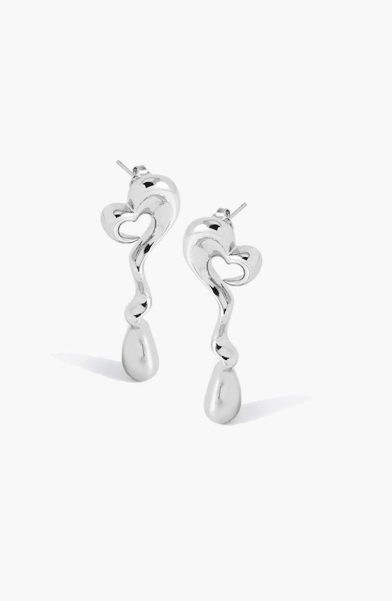 YOJ Agaoi Drop Face On Stud Earrings In Silver, Alternate, color, Silver