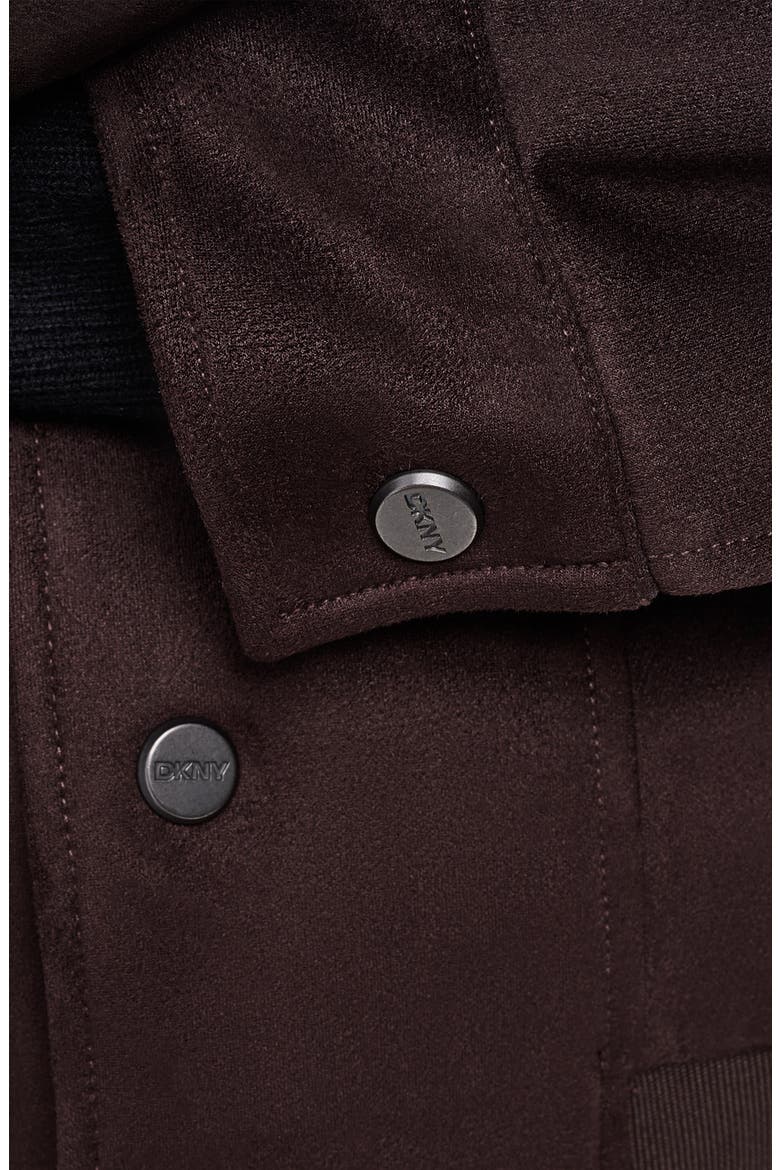 Faux Suede Trucker Jacket, Alternate, color, BROWN