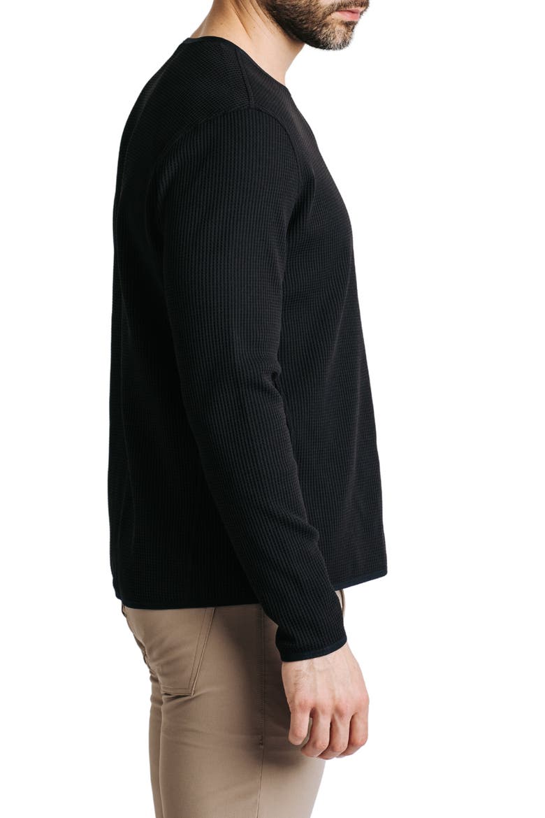Venture Waffle Performance Crewneck Sweatshirt, Alternate, color, BLACK