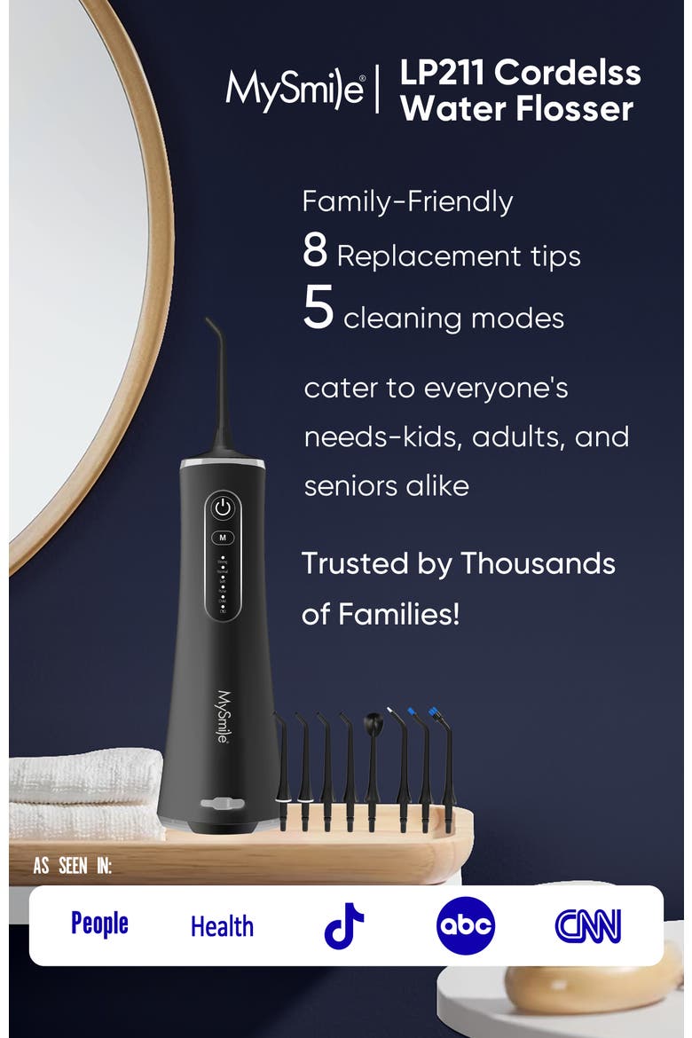 LP211 Water Flosser with 30 Mouthwash Pods Bundle, Alternate, color, Black