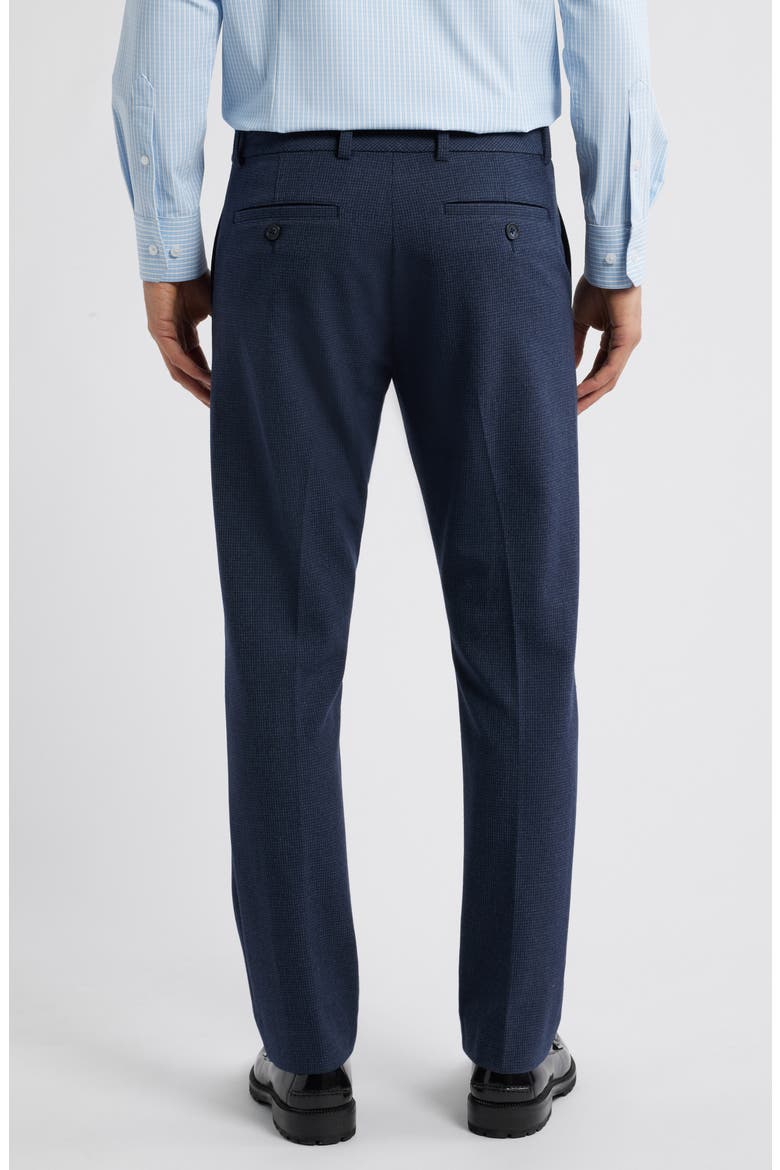 Watson Microcheck Wrinkle Resistant Stretch Flannel Dress Pants, Alternate, color, NAVY GUN CHECK