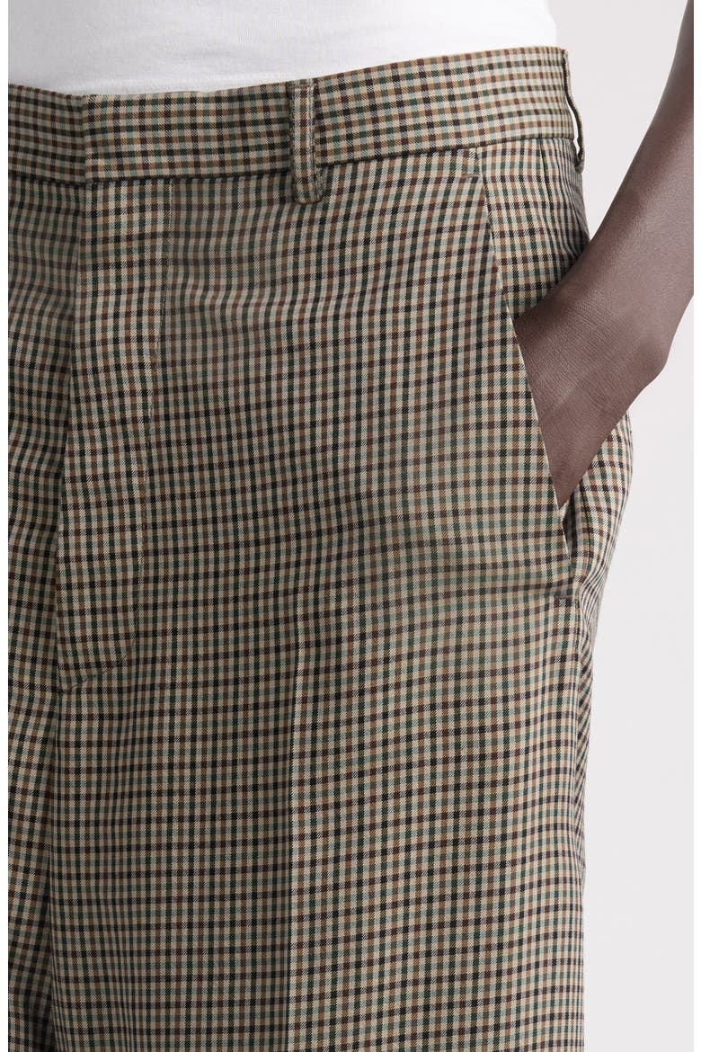 Check Wide Leg Pants, Alternate, color, 2866 KHAKI/ BROWN