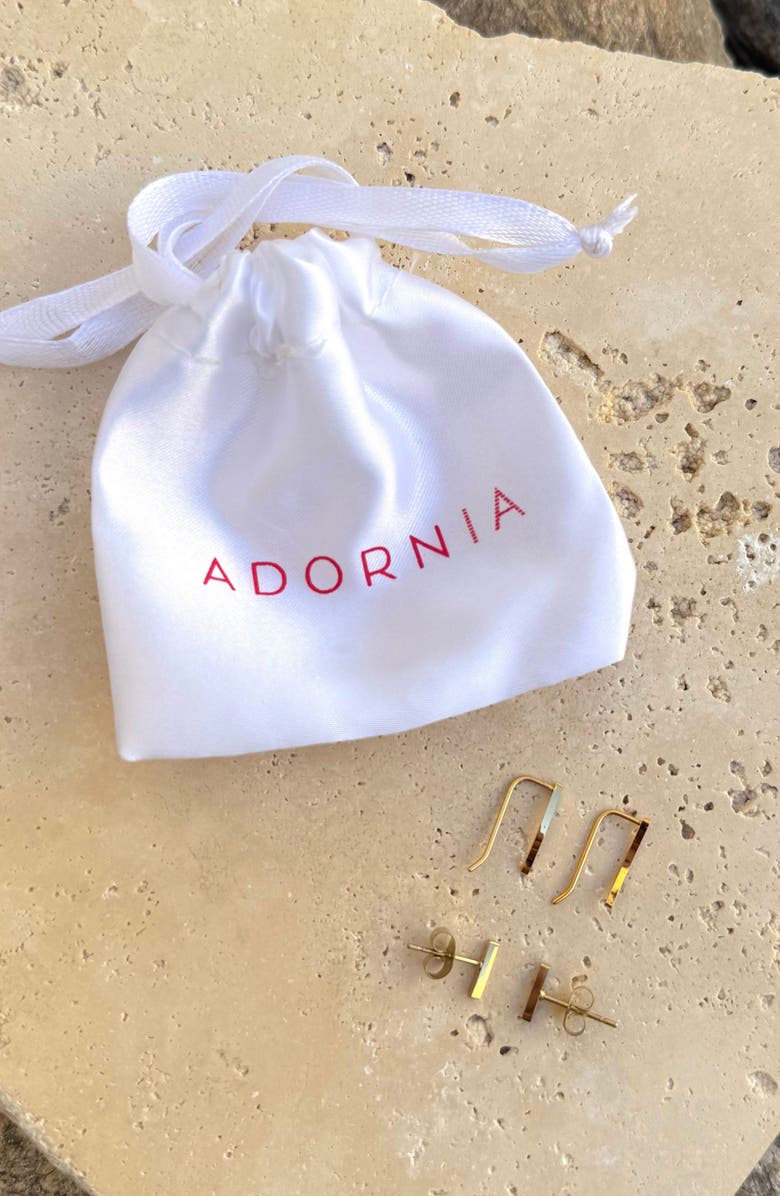 Adornia Set of 2 Bar & Ear Climber Earrings, Alternate, color, Gold