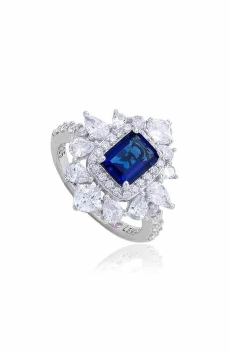 Sterling Silver Multi Cut Cubic Zirconia Anniversary Ring