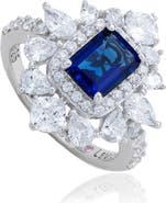 SUZY LEVIAN Sterling Silver Multi Cut Cubic Zirconia Anniversary Ring