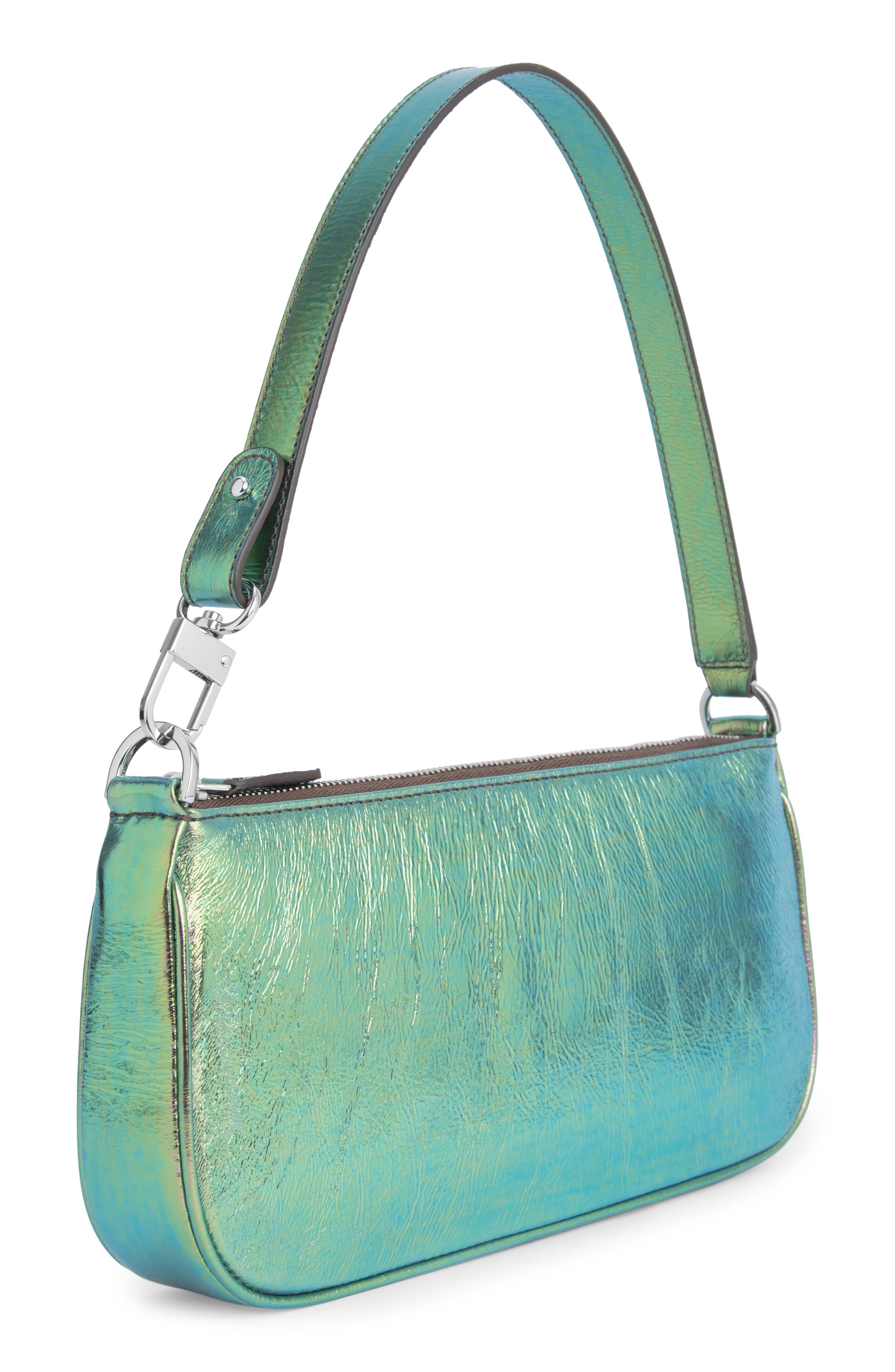 By Far Rachel Metallic Leather Convertible Shoulder Bag, Alternate, color, 