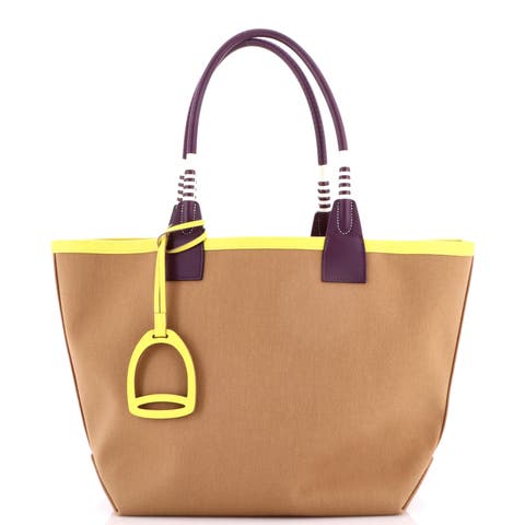 Sac Steeple Tote Toile with Leather 28