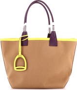 Pre-Owned Hermes Sac Steeple Tote Toile with Leather 28