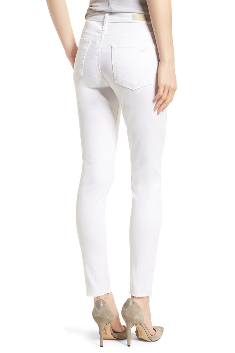 The Farrah High Waist Ankle Skinny Jeans, Alternate, color, UNCHARTED WHITE