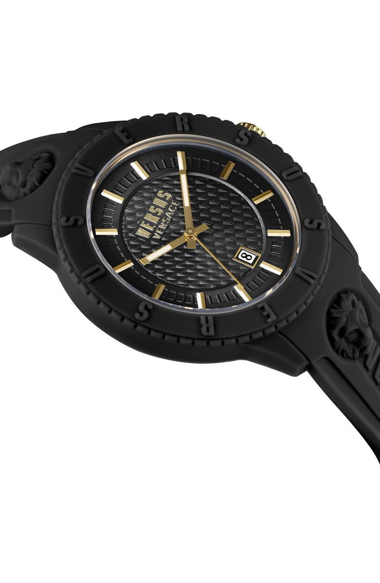 VERSUS Versace Women's Tokyo Pink Dial Silicone Strap Sport Watch, 42mm, Alternate, color, Black