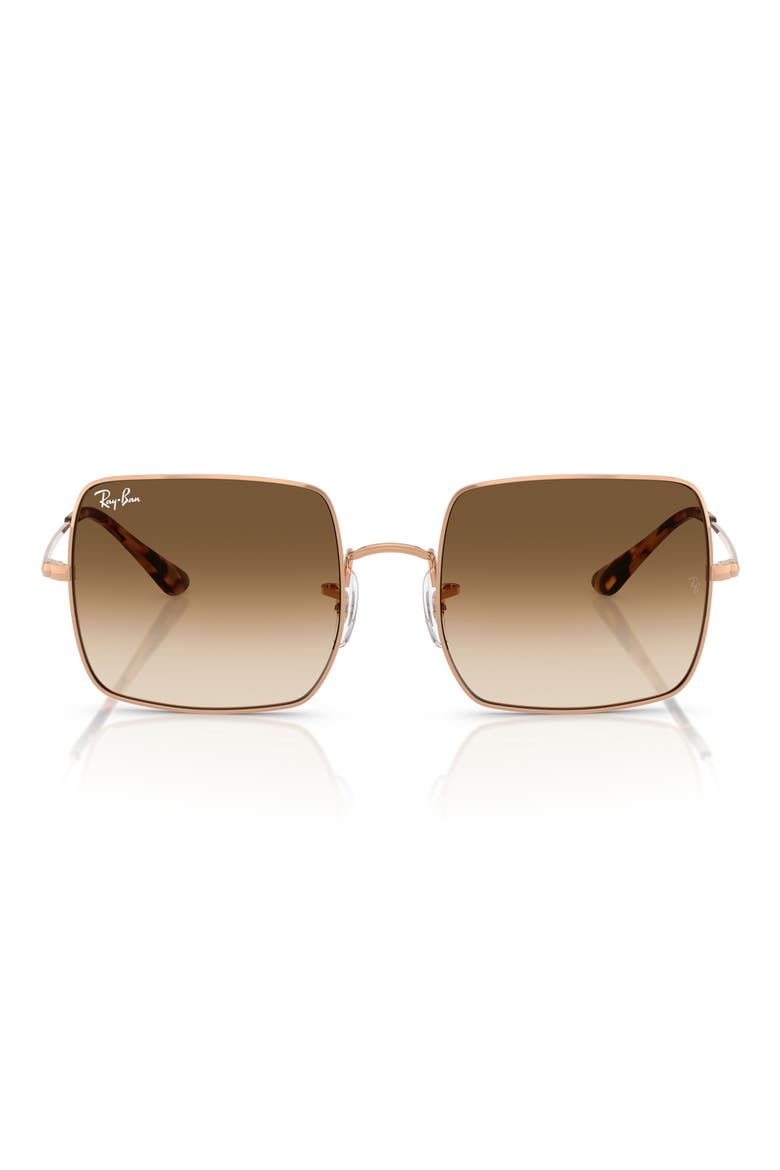 54mm Gradient Square Sunglasses, Main, color, ROSE GOLD