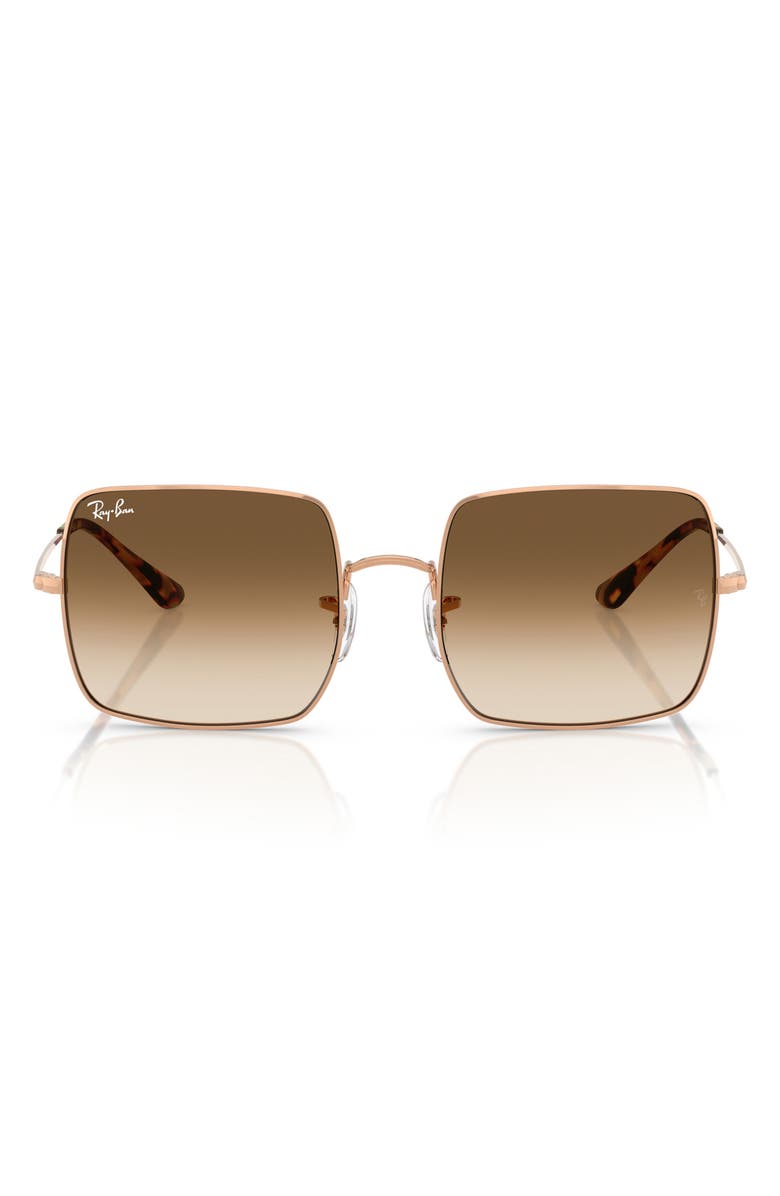 Ray-Ban 54mm Gradient Square Sunglasses, Main, color, Rose Gold