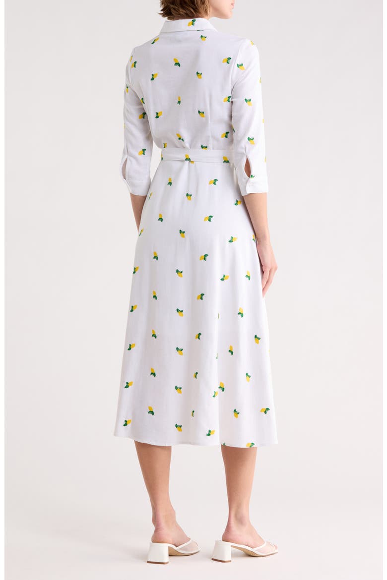 Tie Waist Shirtdress, Alternate, color, WHITE/ YELLOW