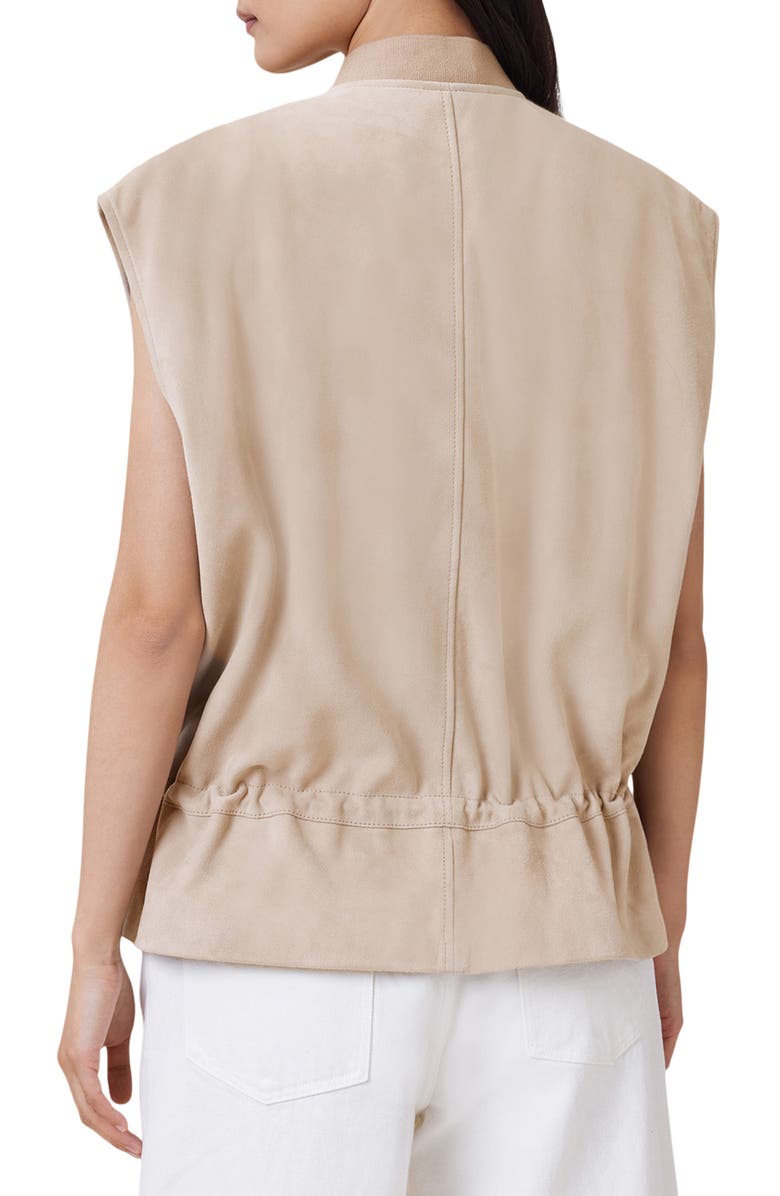 AllSaints Sofi Suede Bomber Vest, Alternate, color, 