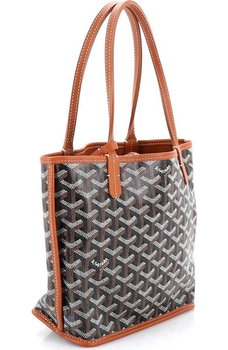 Pre-Owned Goyard Anjou Reversible Tote Coated Canvas Mini, Alternate, color, Brown