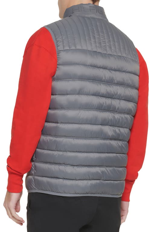 Tommy Hilfiger Packable Faux Down Vest In Gray