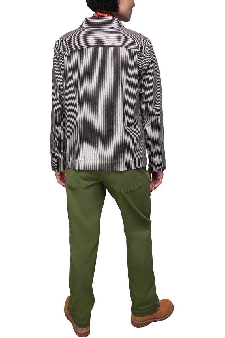The Essential Railroad Stripe Utility Jacket, Alternate, color, Mocha/White