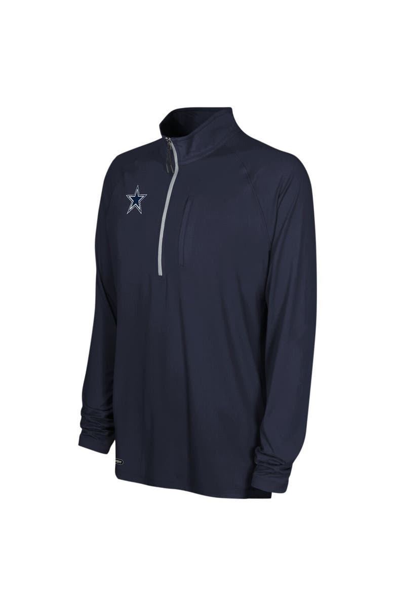Outerstuff Men's Navy Dallas Cowboys Sweat It Out Raglan Quarter-Zip Jacket, Alternate, color, 