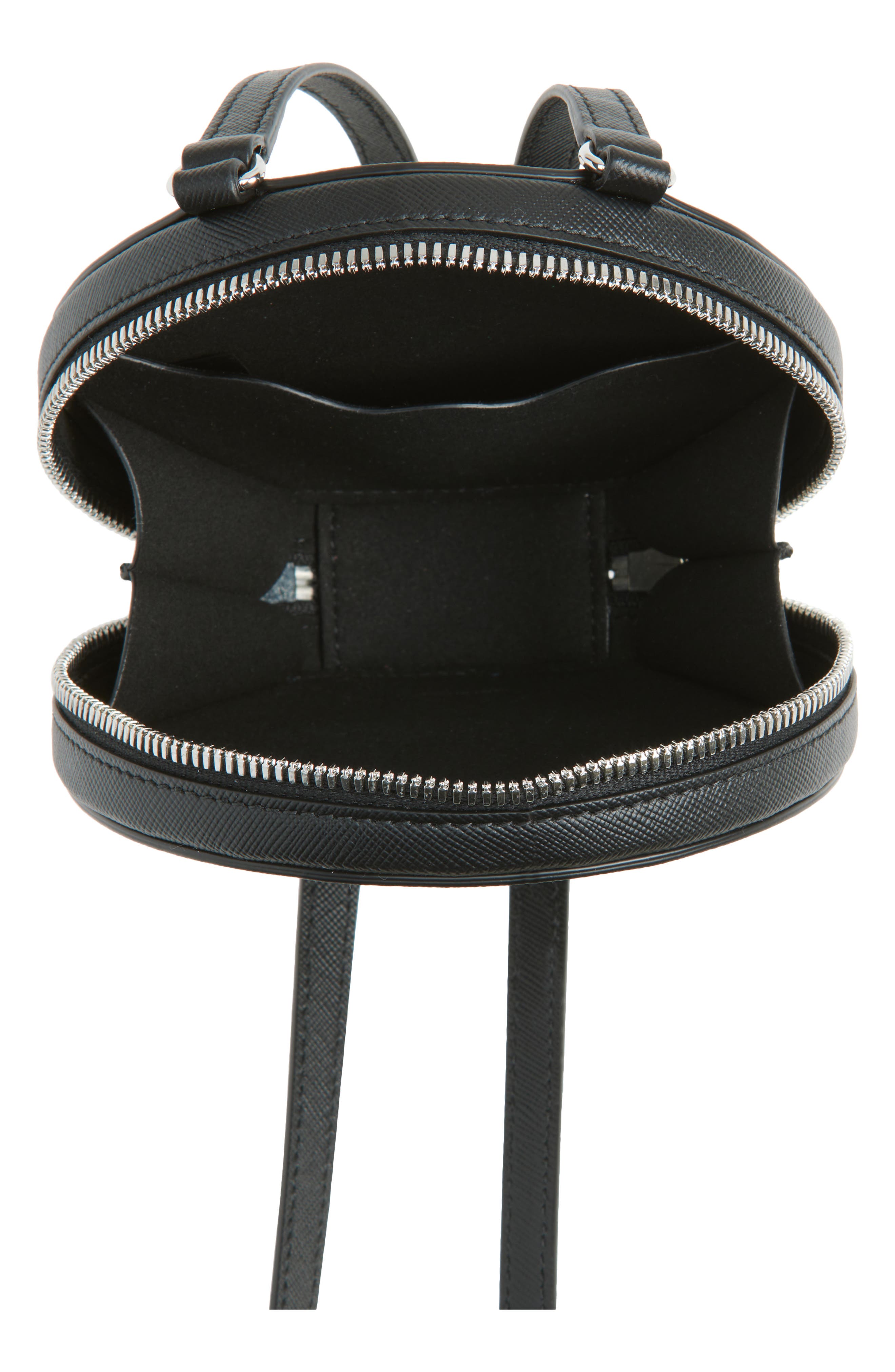 Maison Margiela Micro Circle Leather Crossbody Bag, Alternate, color, Black