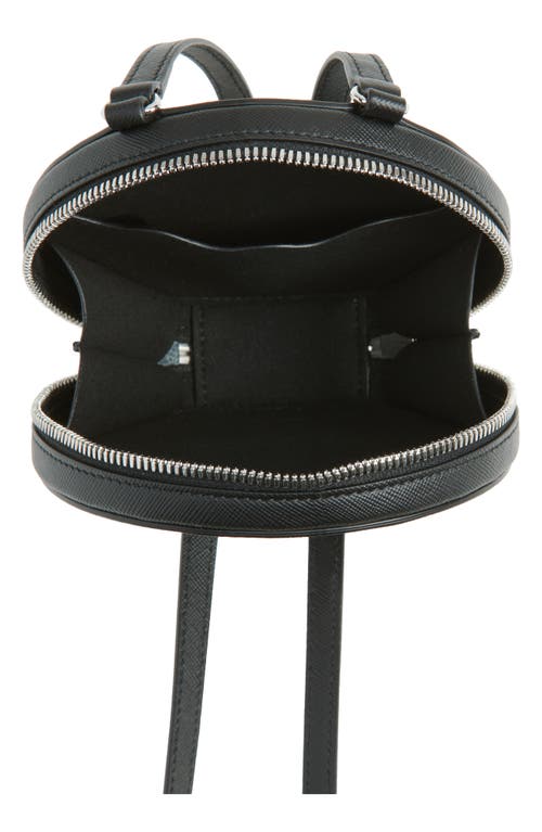 Maison Margiela Micro Circle Leather Crossbody Bag In Black