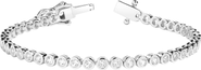 Aurate New York Lab Grown White Sapphire Bezel Tennis Bracelet