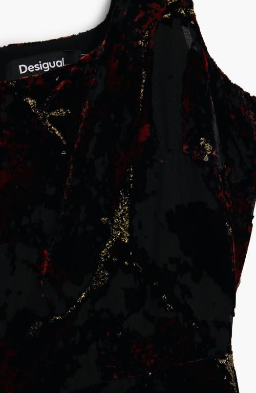 Desigual Marbleized Metallic Overalls In Black