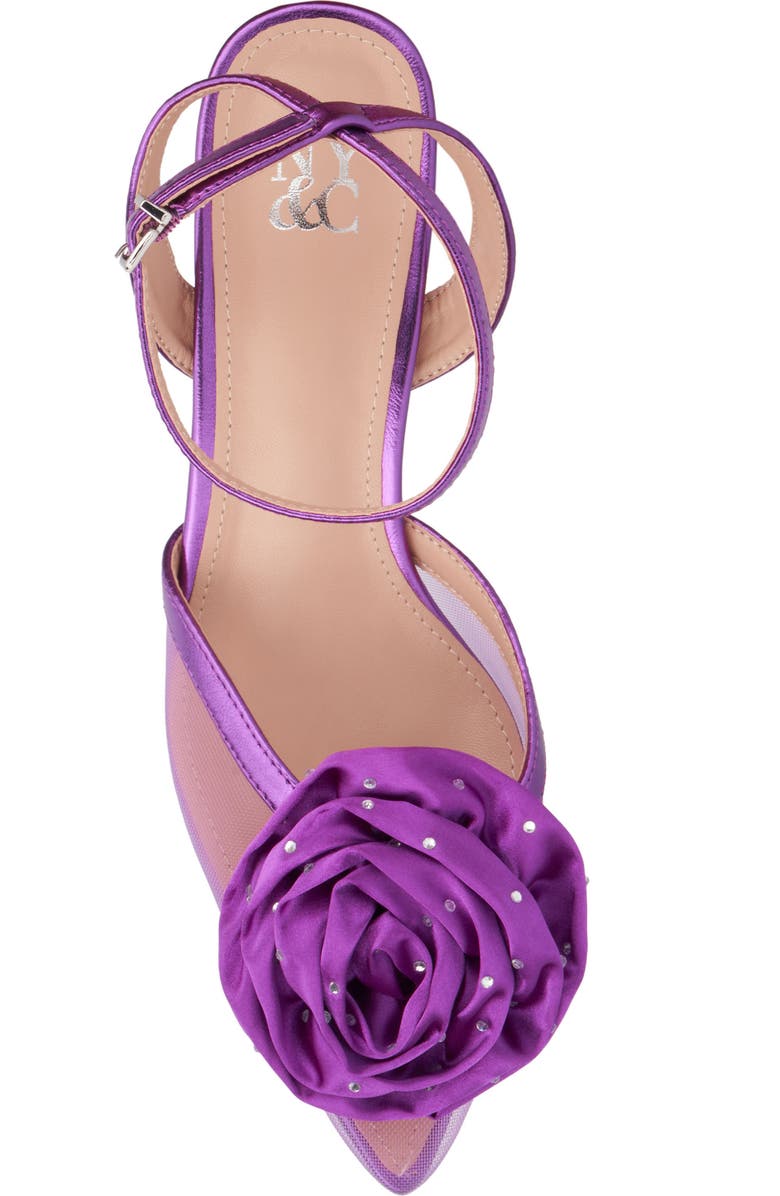 NEW YORK AND COMPANY Violetta Flower Pump, Alternate, color, Purple