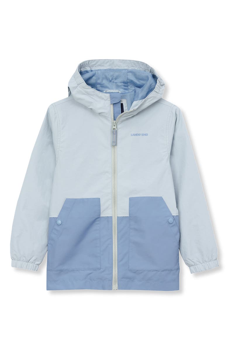Lands' End Kids Water Resistant Hooded Slicker Rain Jacket, Main, color,