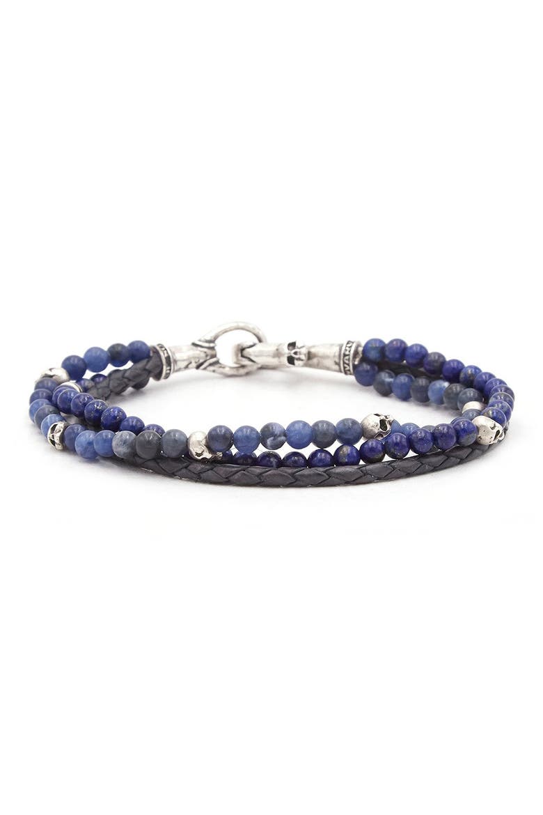Mutistrand Skull Bracelet, Main, color, BLUE