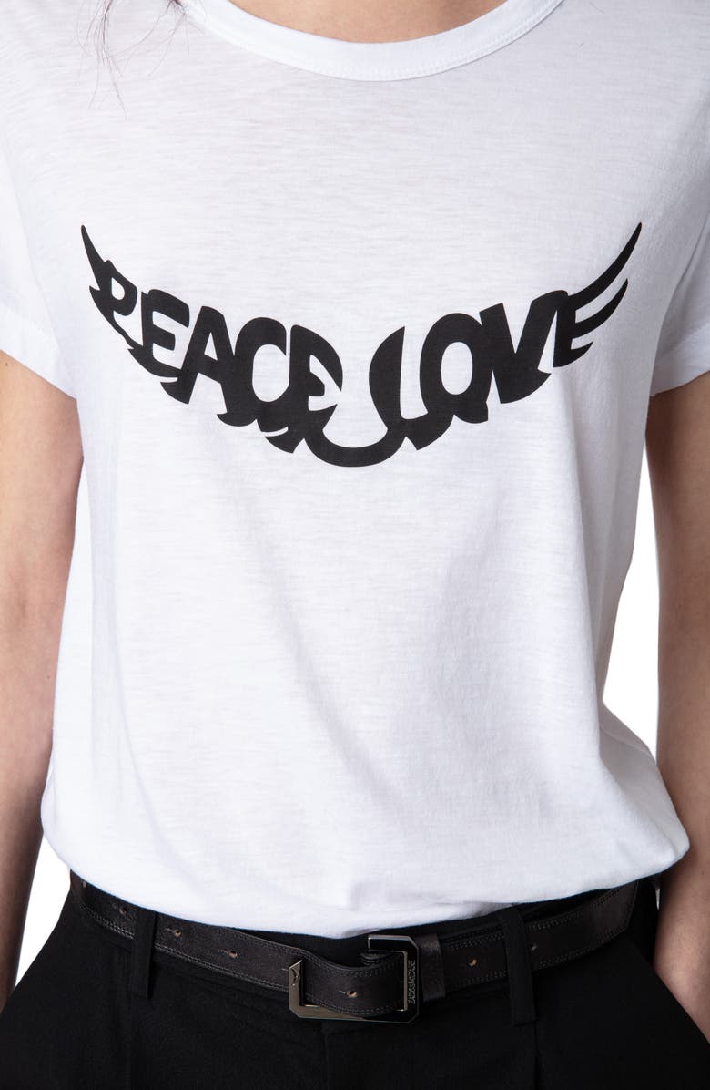 Zadig & Voltaire Woop Peace & Love Graphic T-Shirt, Alternate, color,