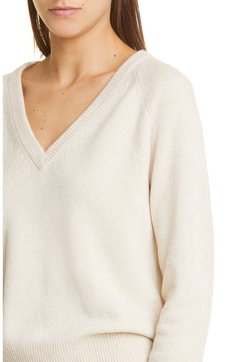 Raglan Sleeve Wool & Cashmere Sweater, Alternate, color, ECRU