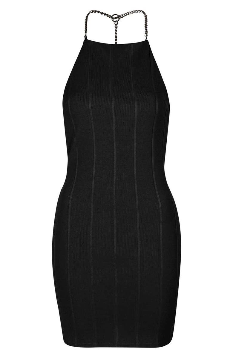Topshop Chain Strap Bandage Body-Con Dress, Alternate, color, 