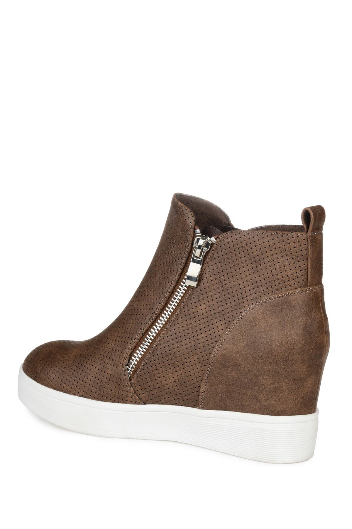 Journee Collection JOURNEE Pennelope Wedge Heel Sneaker, Alternate, color, Brown