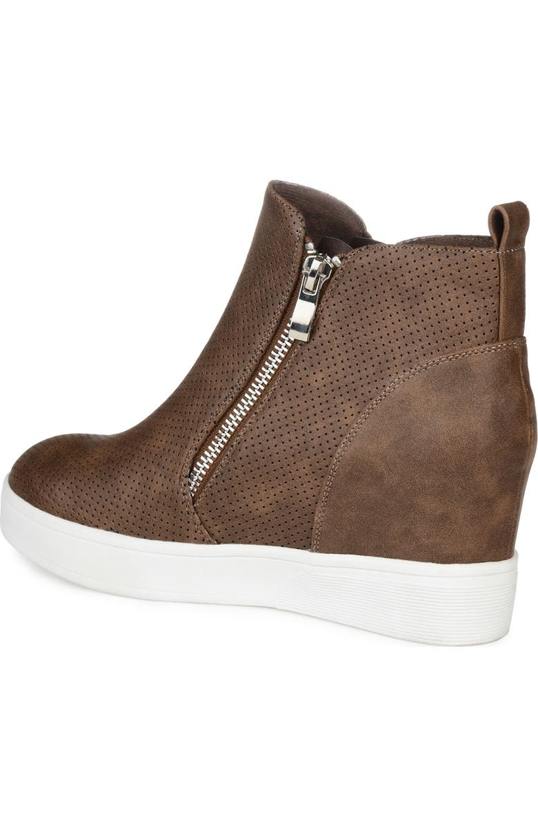 Journee Collection JOURNEE Pennelope Wedge Heel Sneaker, Alternate, color, Brown