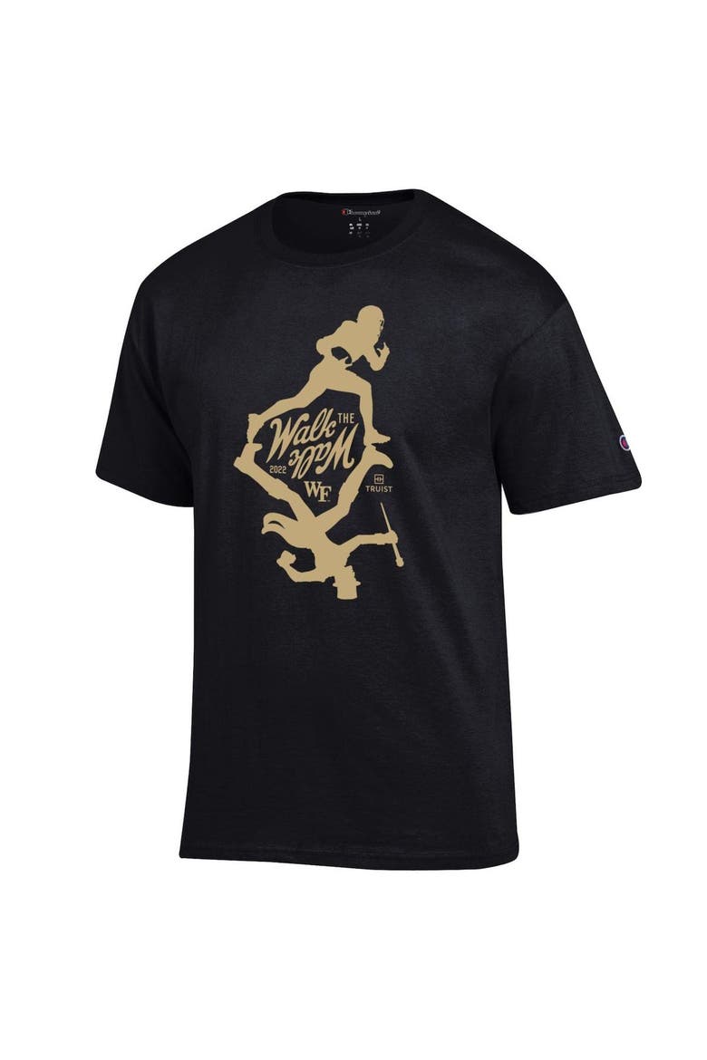 Men's Champion Black Wake Forest Demon Deacons 2022 Football Walk the Walk T-Shirt, Alternate, color, Black