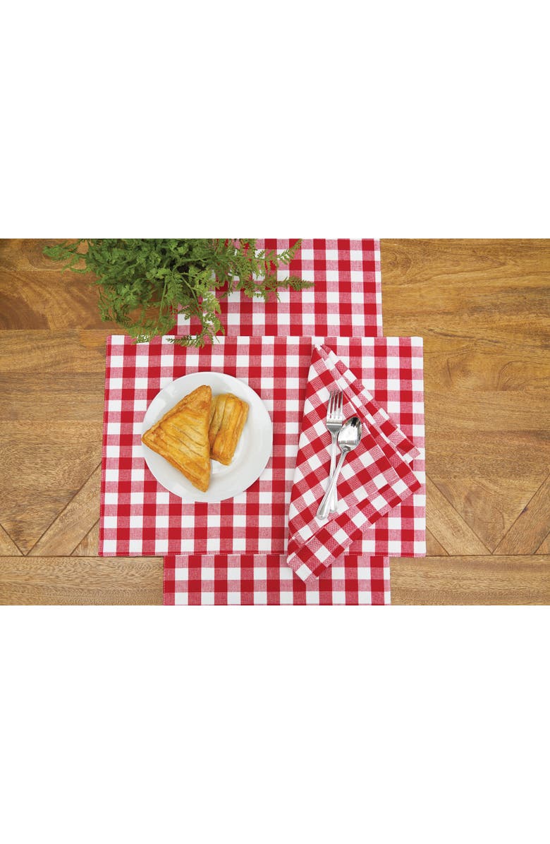 C&F Home Ashford Red Cotton Napkin Machine Washable Set of 6, Alternate, color, Red