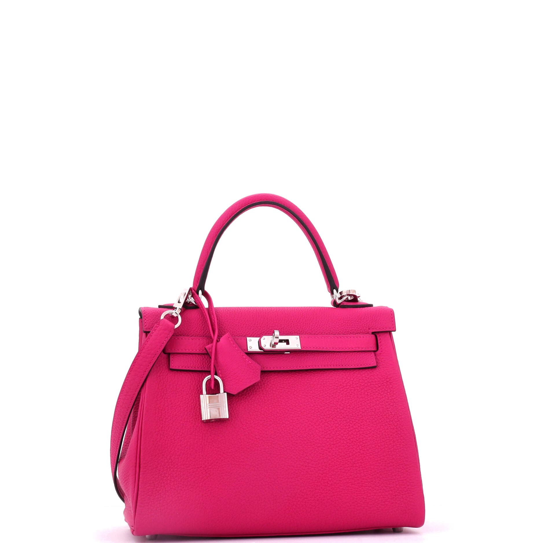 Pre-Owned Hermes Kelly Handbag Pink Togo with Palladium Hardware 25, Alternate, color, Framboise