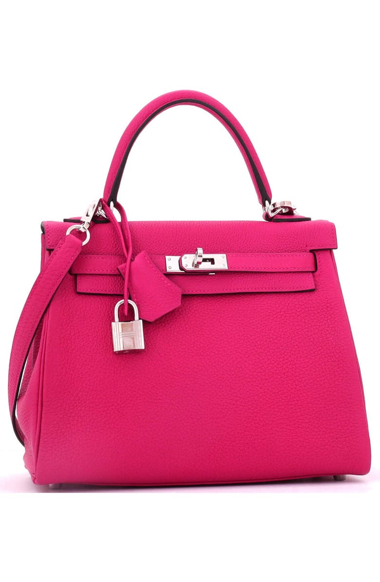 Pre-Owned Hermes Kelly Handbag Pink Togo with Palladium Hardware 25, Alternate, color, Framboise