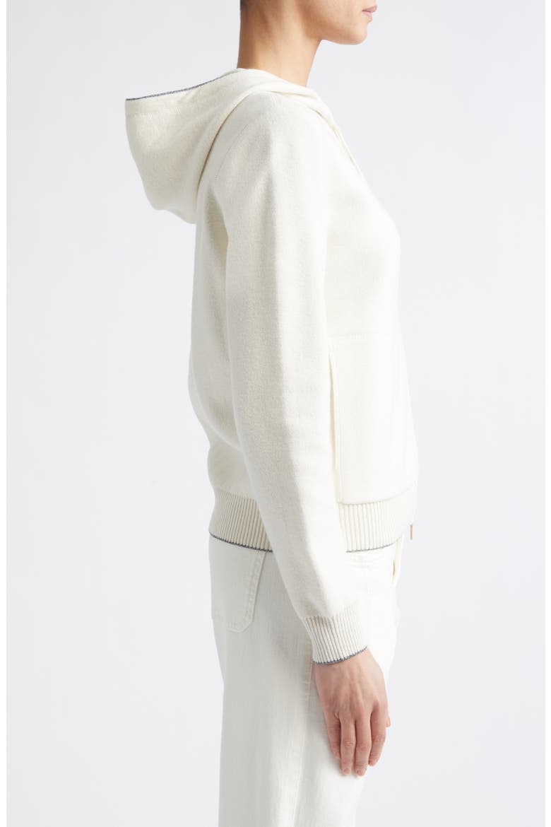 Cable Knit Cashmere Full Zip Sweater, Alternate, color, 01 WHITE