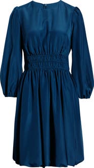 Eliza J Balloon Sleeve Crepe Fit & Flare Dress