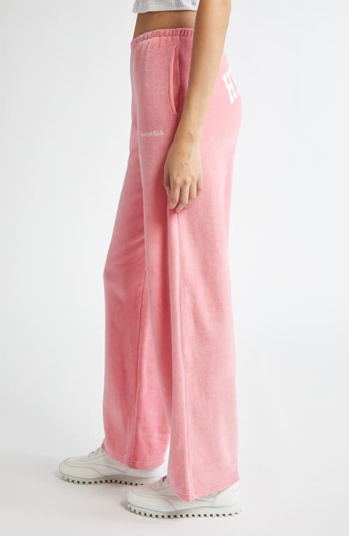 Sporty And Rich Sporty & Rich Health Ivy Cotton Velour Sweatpants In Cotton Candy