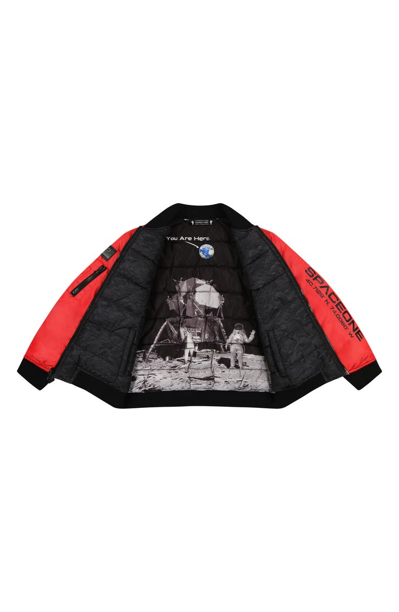 Andy & Evan x SPACEONE Kids' Reversible Bomber Jacket, Alternate, color, Mars Red