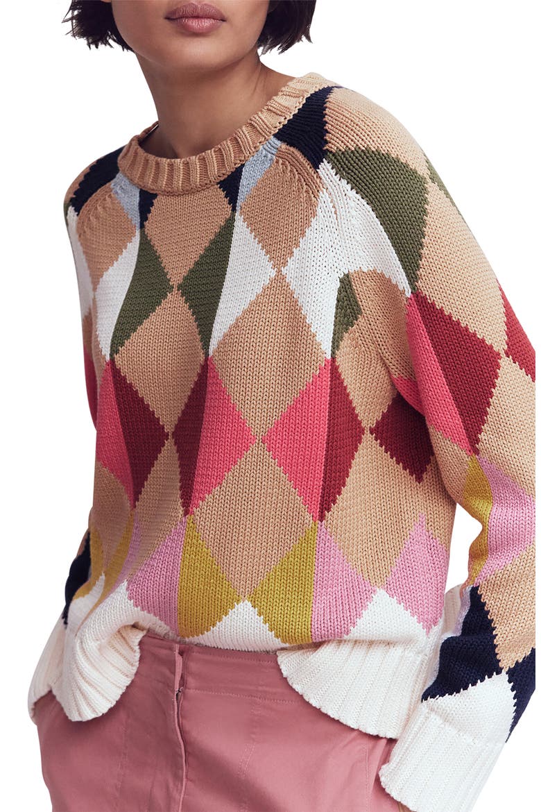 Argyle Cotton Sweater, Main, color, MUTLI ARGYLE