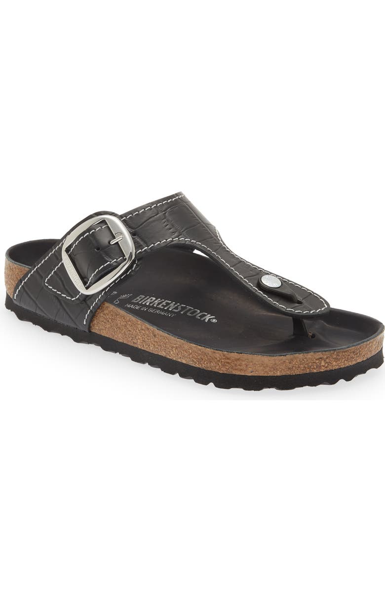Birkenstock + STAUD Arizona Big Buckle Croc Embossed Sandal, Main, color,