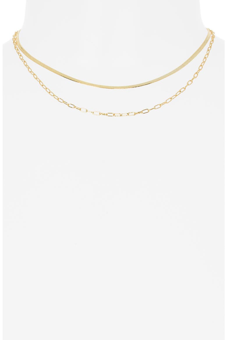 Two Chains Necklace, Alternate, color, GOLD